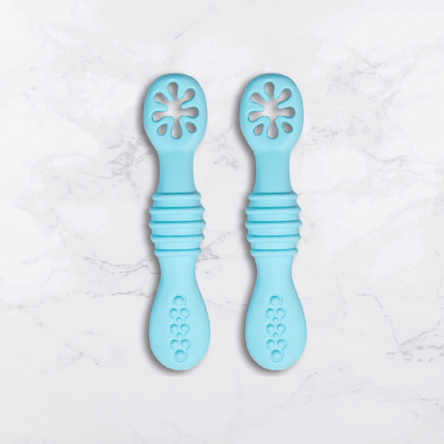 Anneau de dentition cuillère d'entraînement en silicone (ensemble de deux)