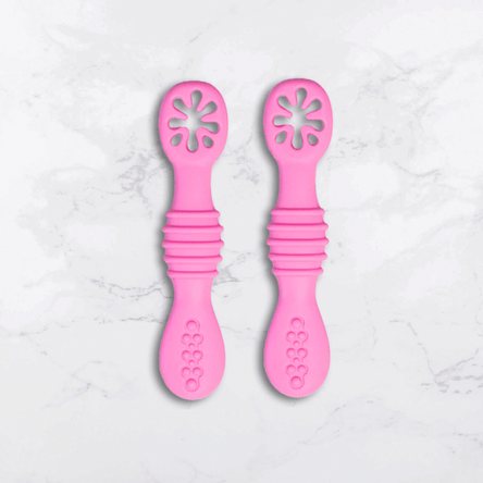 Anneau de dentition cuillère d'entraînement en silicone (ensemble de deux)