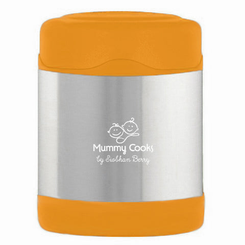 300ml Orange Food Flask - Animal Stickers