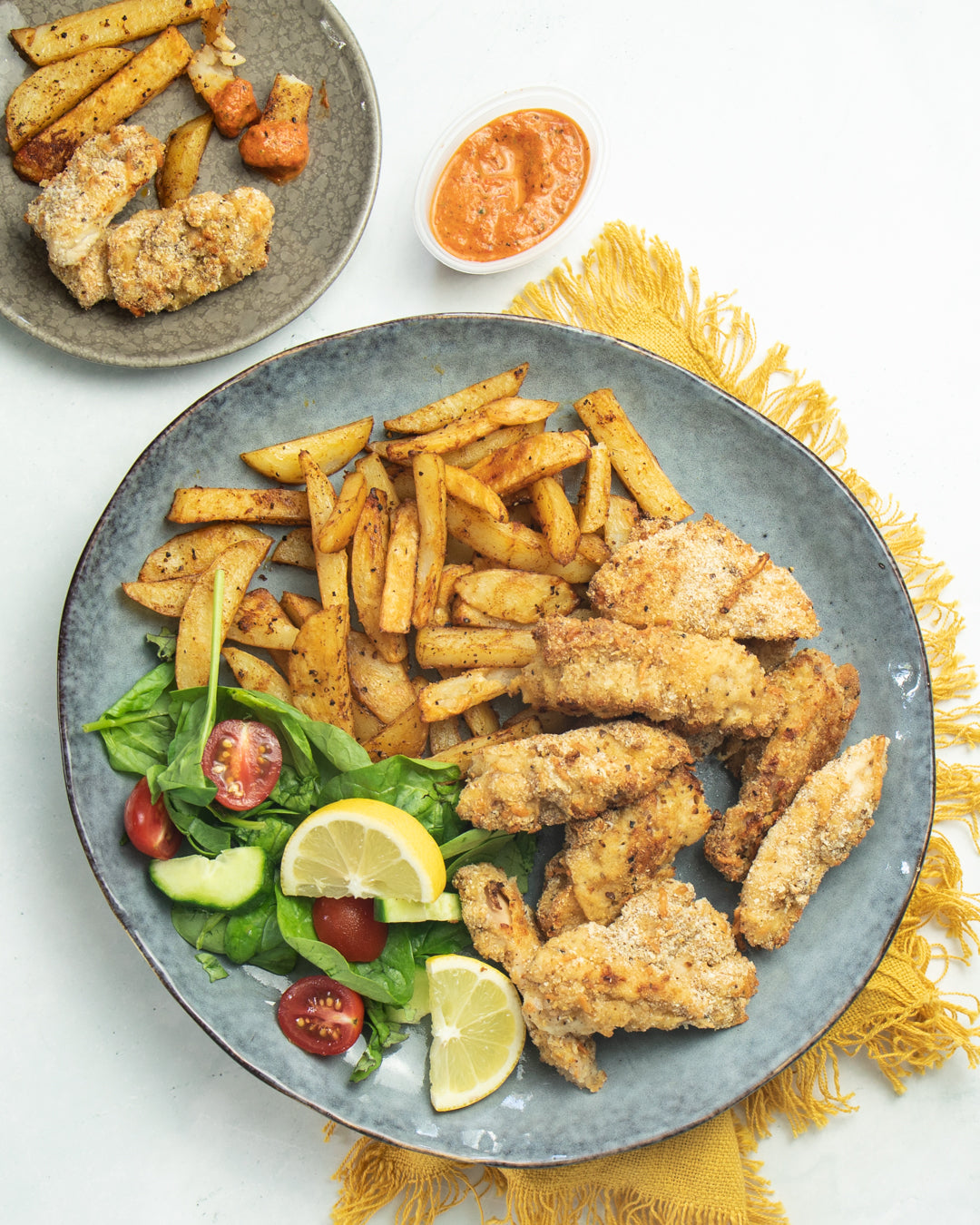 Homemade Chicken Fingers and Chips