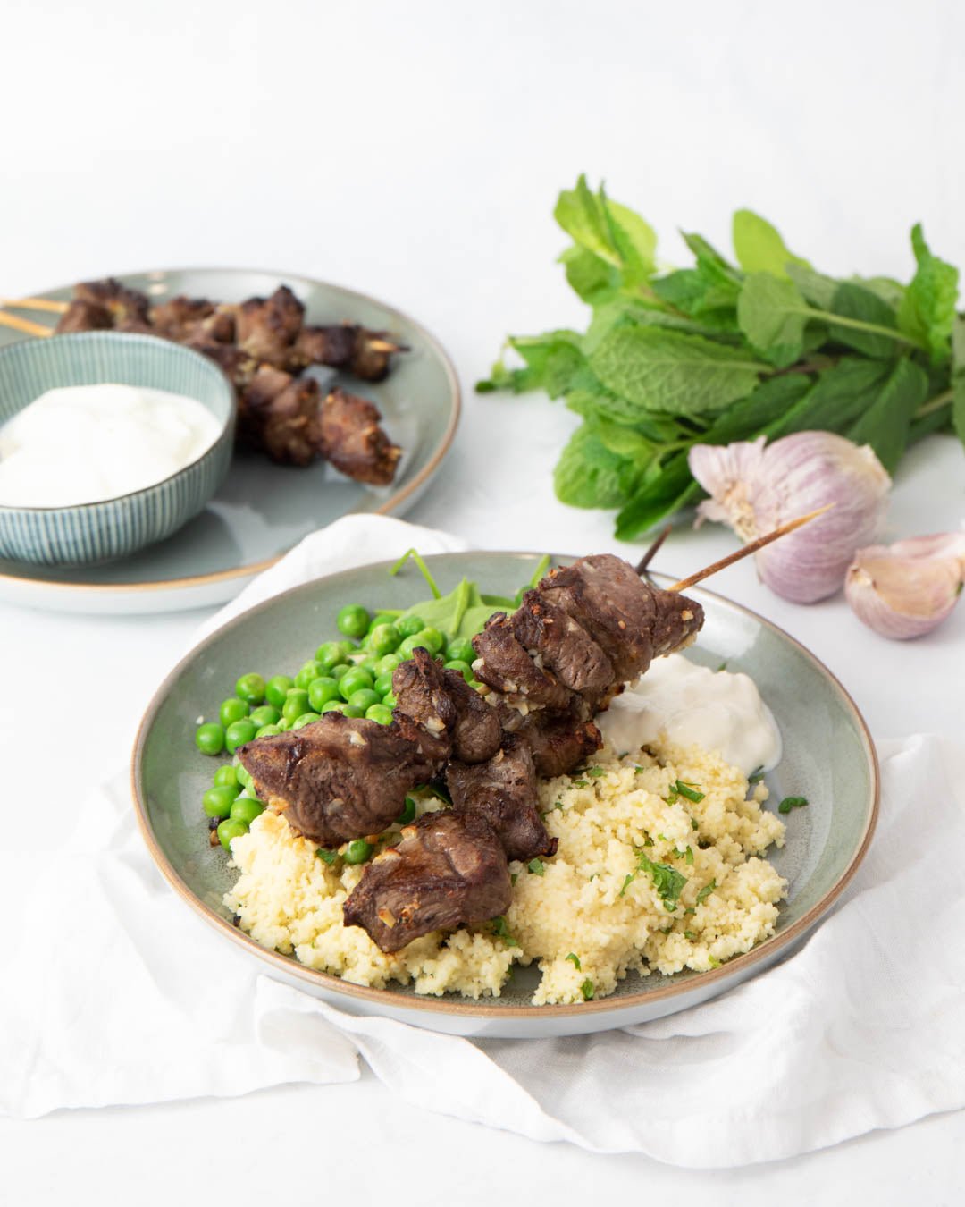 Garlic and Mint Lamb Skewers by Siobhan Berry - MummyCooks.com 