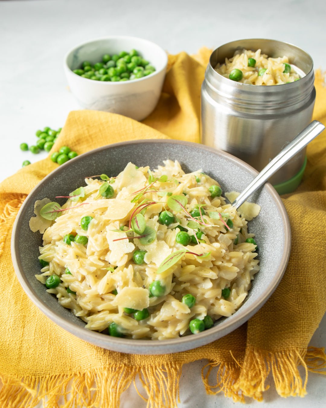 Peas and Parmesan Orzo
