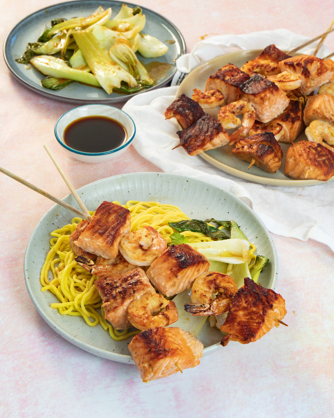 Salmon & Prawn Kebabs