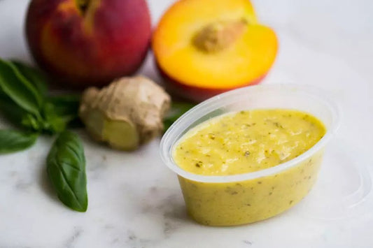Peach Pureé with Ginger and Basil