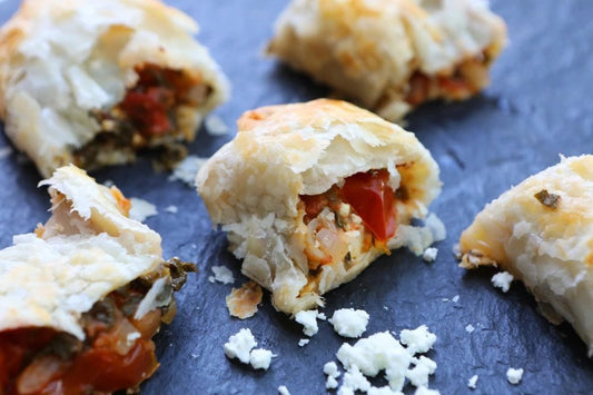 Feta, Spinach and Tomato Rolls
