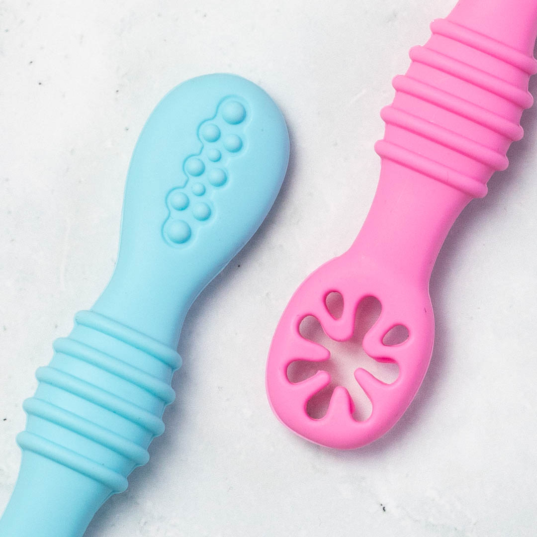Silicone Training Spoon Teether (set of two) – Mummy Cooks